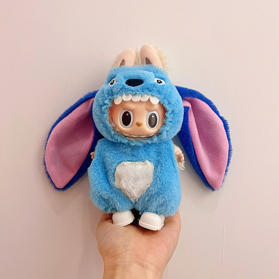 (only-clothes) Suitable for Labubu Doll Clothes First Second Third Generation 17cm Pendant Plush Toy Clothes Set