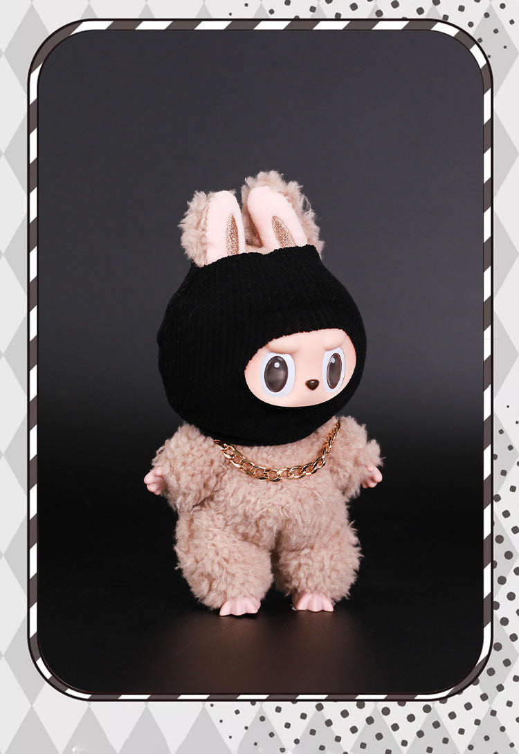 (only-clothes) Labubu 17cm Pendant Trendy Brand Doll Clothes Replacement Labubu 15cm Sitting Party Headgear Accessories Trendy