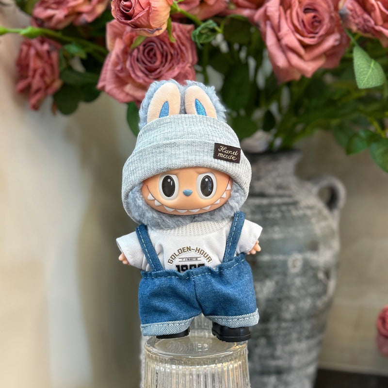 (only-clothes) In Stock Labubu Macaron First and Second Generation Labubu Doll Clothes Sitting Party Vinyl Plush Doll Clothes Set