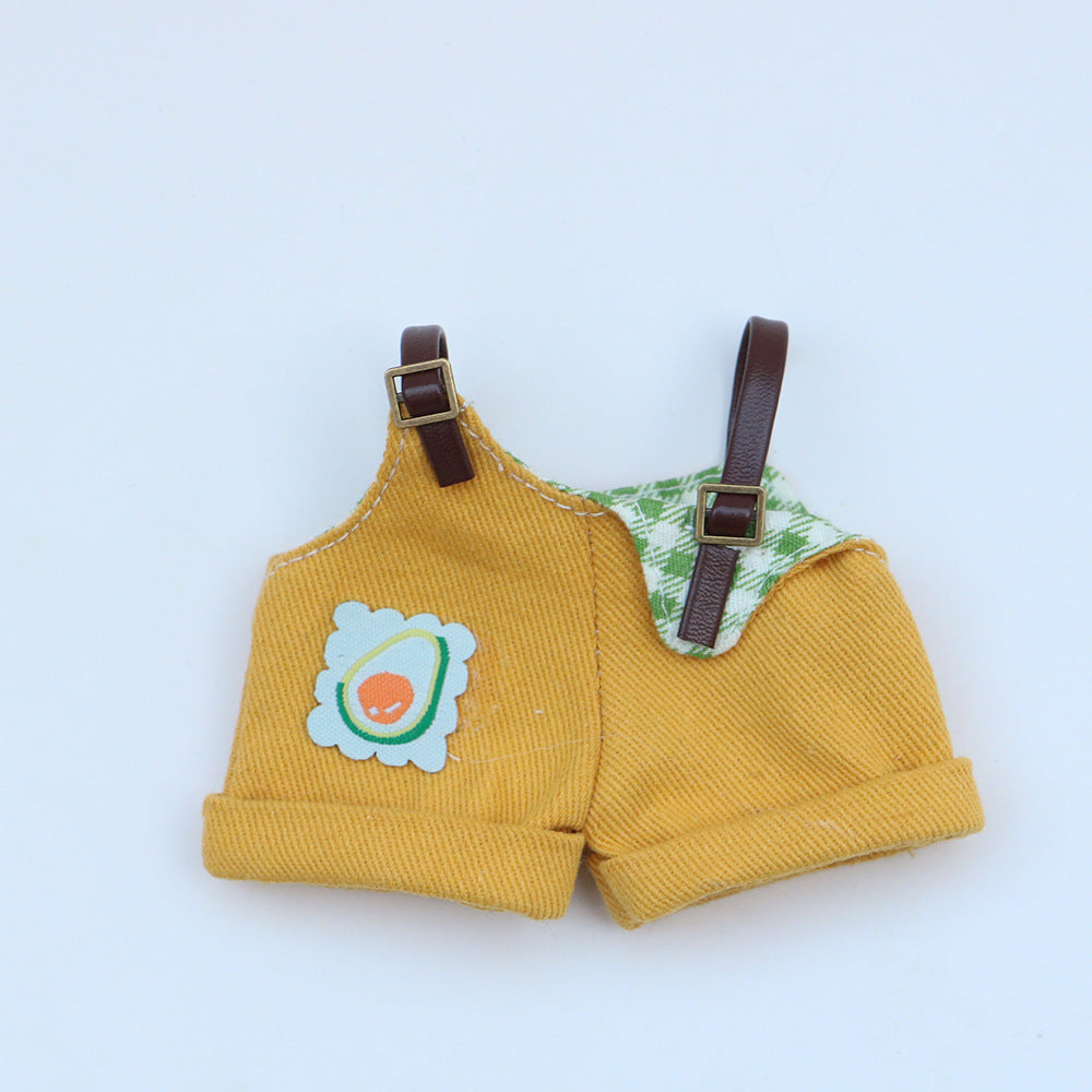 (only-clothes) Labubu Wearable Doll Clothes Replacement for 17cm Doll Cute Dress-Up Casual Outfit Overalls Clothes