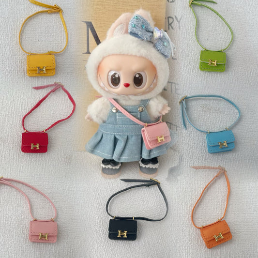 (only-clothes) Only Bag 17cm Labubu First Second Third Generation Decorative Adjustable Bag Cute H Family Bag Doll Accessories