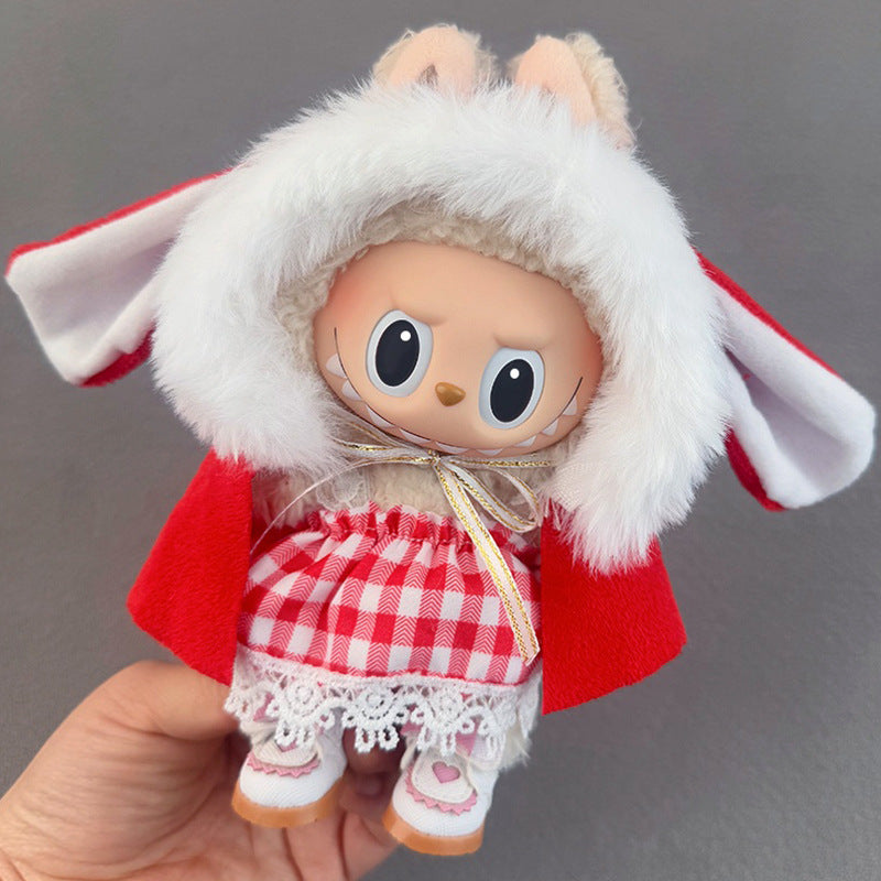 (only-clothes) Suitable for Labubu Doll Clothes Labubu Plush Vinyl Sitting Party First Second Third Generation Dress Set
