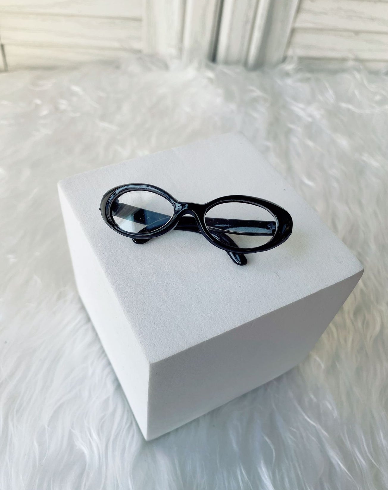 (only-clothes) 6.5cm Small Glasses Labubu Glasses Sunglasses Self-Deprecating Bear Glasses Small Cotton Doll Glasses
