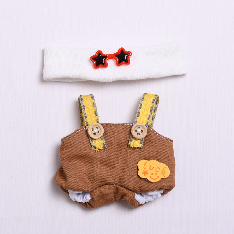 (only-clothes) First and Second Generation Labubu Pendant Luck Overalls Hat Set Labubu Dress-Up Doll Clothes