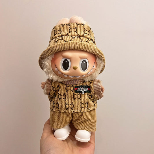 (only-clothes) Suitable for Labubu Doll Clothes First Second Third Generation 17cm Pendant Plush Toy Clothes Set