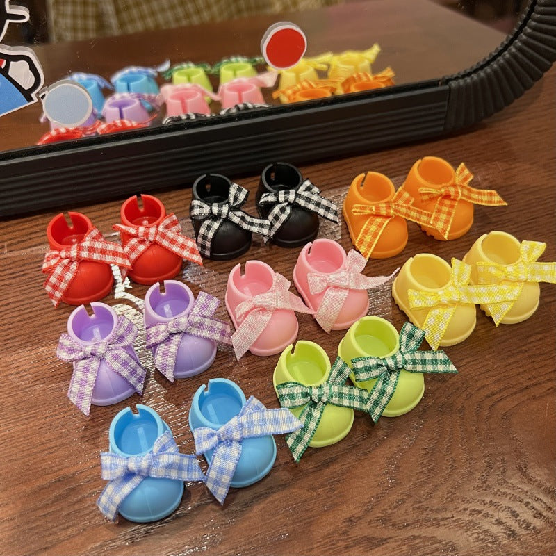 (only-clothes)[Only Boots] Labubu Vinyl Doll Accessories Labubu Dress-Up Party Bowknot Boots