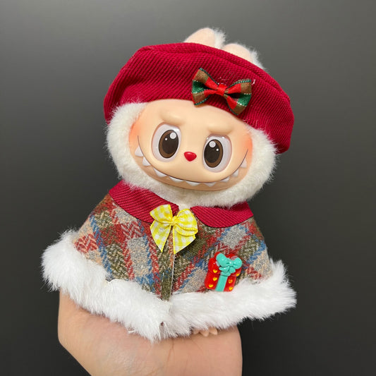 (only-clothes) Only Clothes Suitable for Labubu Doll Clothes First Second Third Generation Labubu Pendant Doll Wearable Christmas Doll Clothes Set