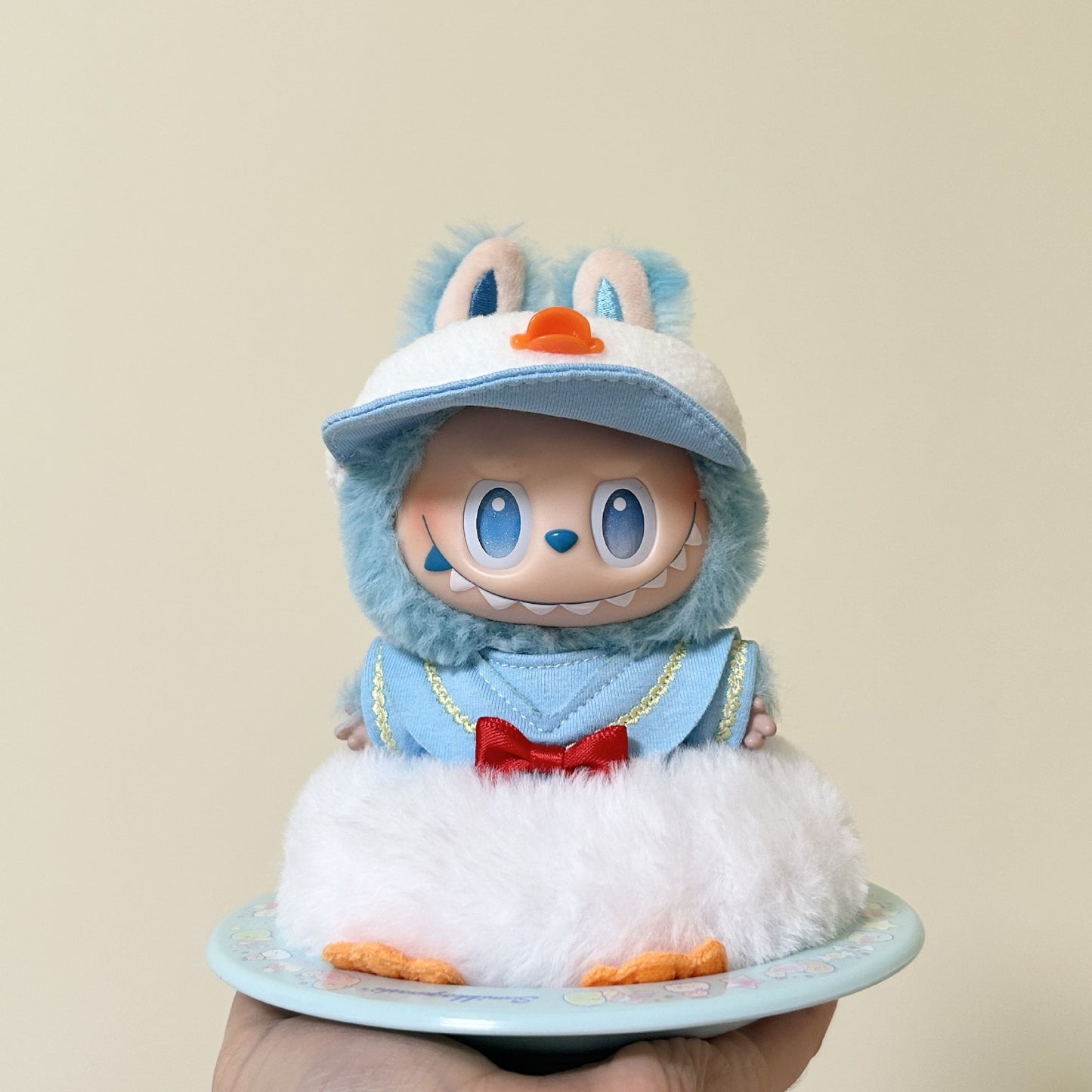 (only-clothes) Labubu Doll Clothes 17cm First and Second Generation Only Clothes for Sale Doll Can Wear and Change Outfits Donald Duck Clothes Set