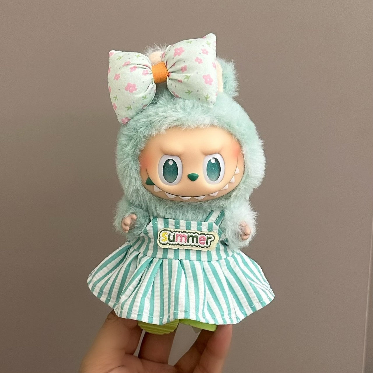 (only-clothes) Only Clothes) 17cm Labubu Plush Doll with Clothes, Wearable and Changeable Outfits, Plush Toy