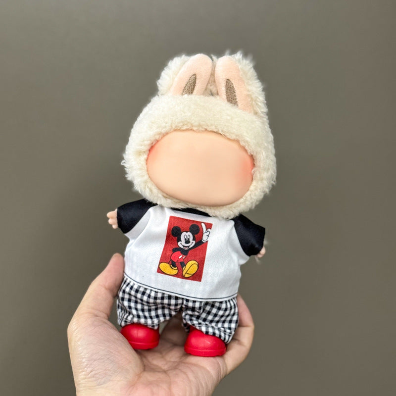 (Only-Clothes) Clothes Only Suitable for Generation Second Generation and Third Generation Pull Clothes 17cm Blind Box Pendant Trendy Vinyl Doll Cloth Ragdoll
