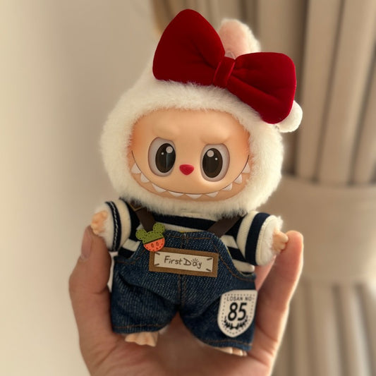 (only-clothes) 17cm Labubu Mickey Family Labubu Baby Clothing Replacement Outfit First Generation Macaron Second Generation Sitting Sitting