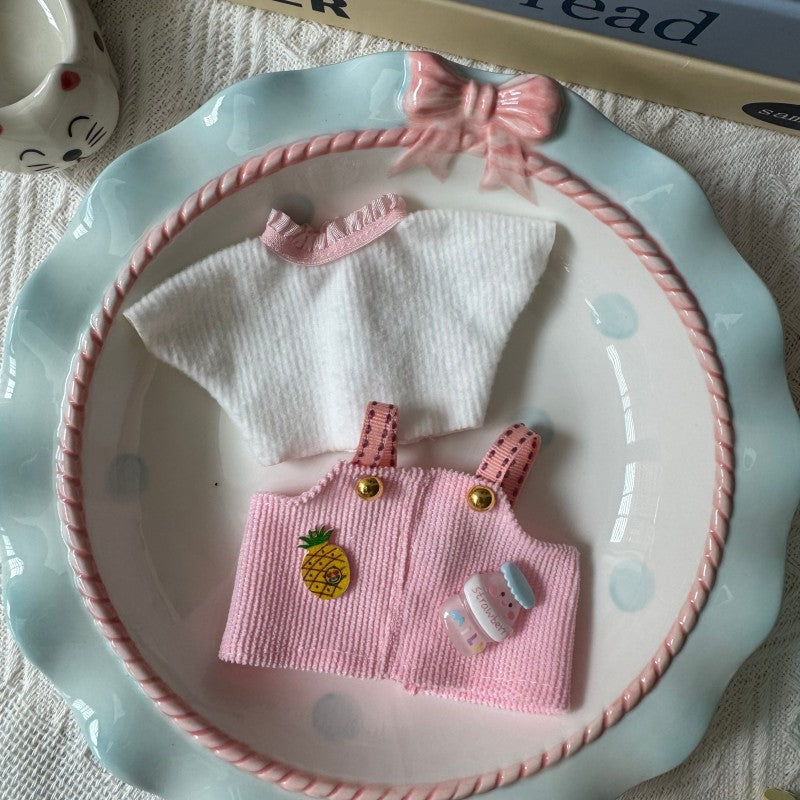 (only-clothes) 17cm Labubu Mickey Family Labubu Baby Clothing Replacement Outfit First Generation Macaron Second Generation Sitting Sitting