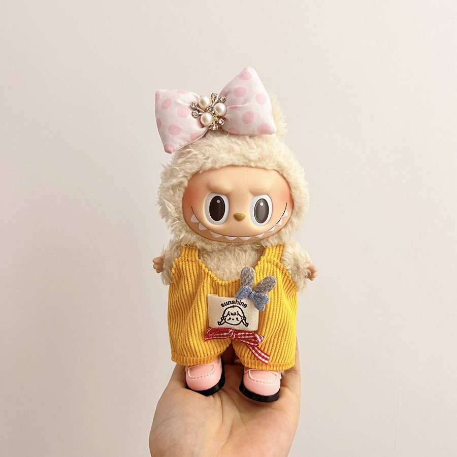 (only-clothes) Suitable for Labubu Doll Clothes First Second Third Generation 17cm Pendant Plush Toy Clothes Set