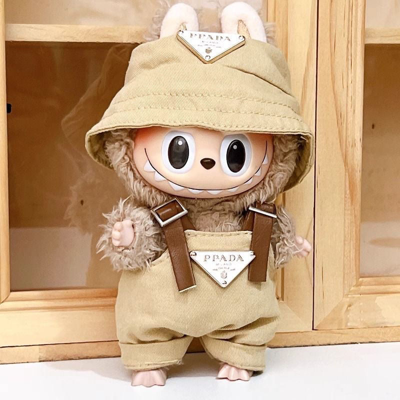(only-clothes) Original Labubu Sitting Party Vinyl Plush Doll Clothes Pendant Keychain Clothes Dress-Up