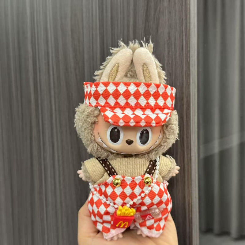 (only-clothes) Labubu Doll Clothes Labubu 17cm Pendant First and Second Generation Vinyl Plush Doll Replacement Clothes Set Accessories