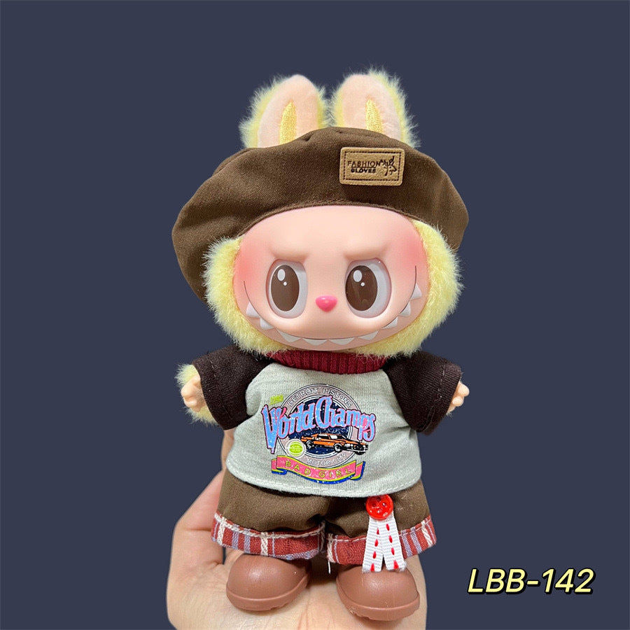 (only-clothes) Only Selling Clothes] First and Second Generation Keychain Labubu Clothes Pendant Labubu Doll Clothes Sunshine Little Craftsman Strap