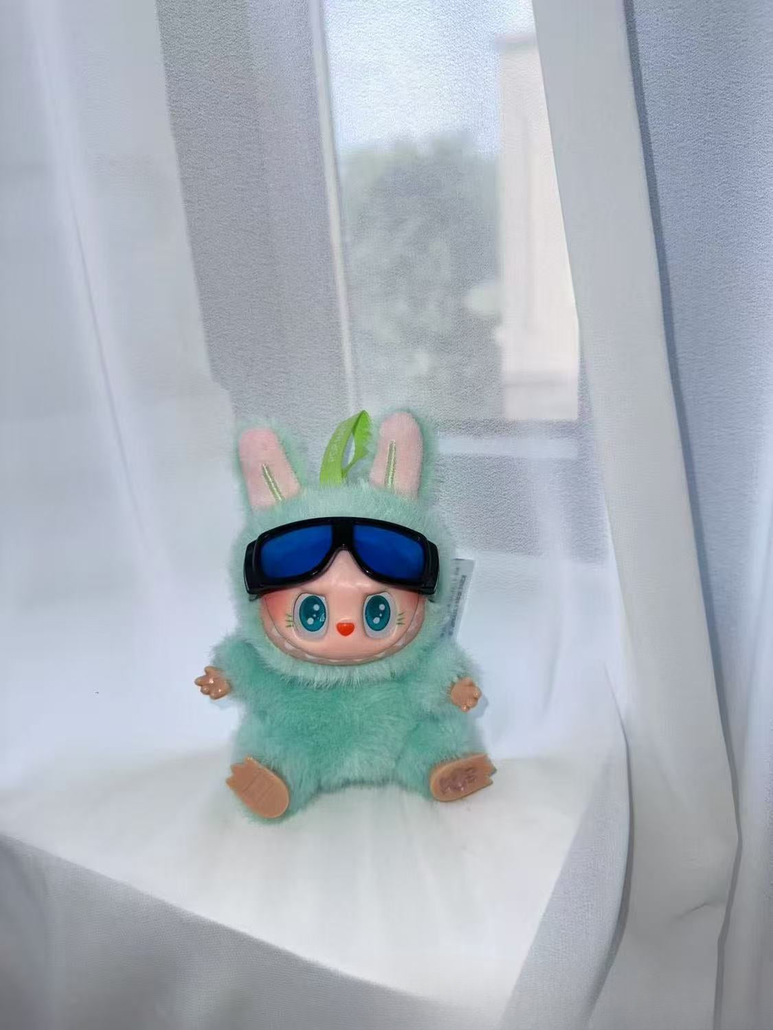 (only-clothes) First and Second Generation Labubu Blind Box Pilot 6.2cm Goggles 10cm Cotton Doll Glasses Accessories
