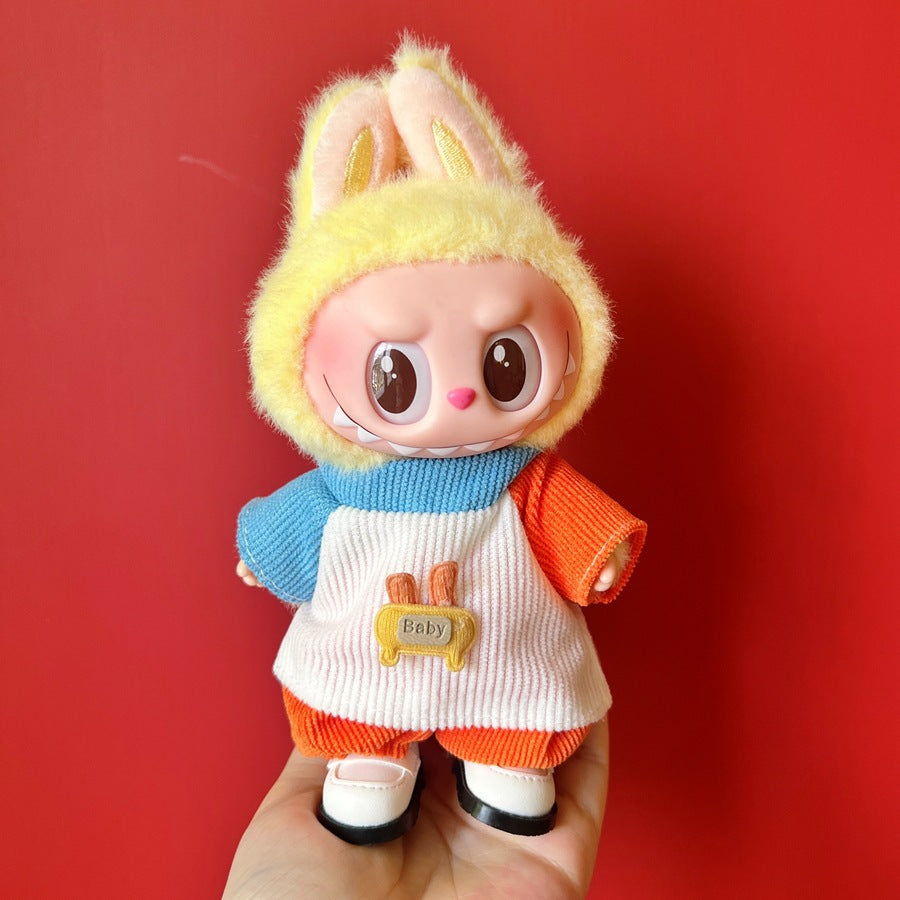 (only-clothes) Suitable for Labubu Doll Clothes First Second Third Generation 17cm Pendant Plush Toy Clothes Set