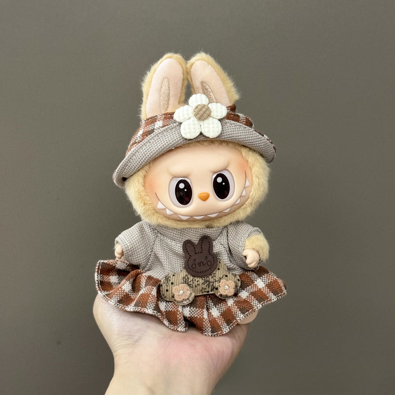 (only-clothes) Suitable for Labubu Doll Clothes 123 Generation Labubu Clothes 17cm Pendant Plush Doll Outfit Dress