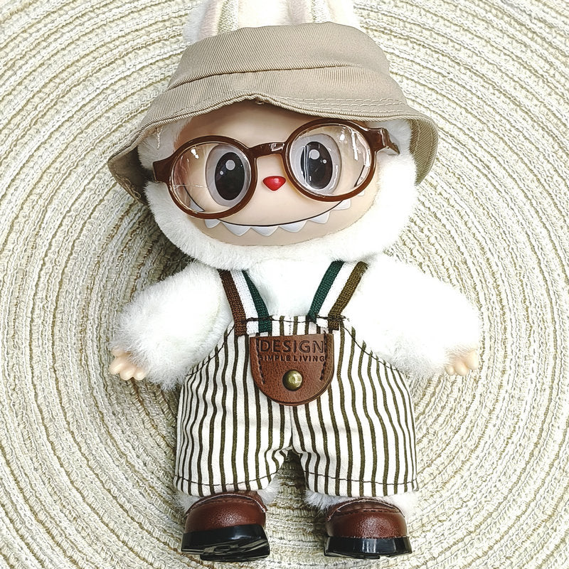 (only-clothes) Labubu Doll Clothes Vinyl Cloth Doll 17cm Cute Dress-Up Casual Outfit Skirt Plush Toy Clothes