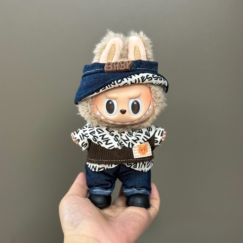 (only-clothes) Suitable for Labubu Doll Clothes 123 Generation Labubu Clothes 17cm Pendant Plush Doll Outfit Dress