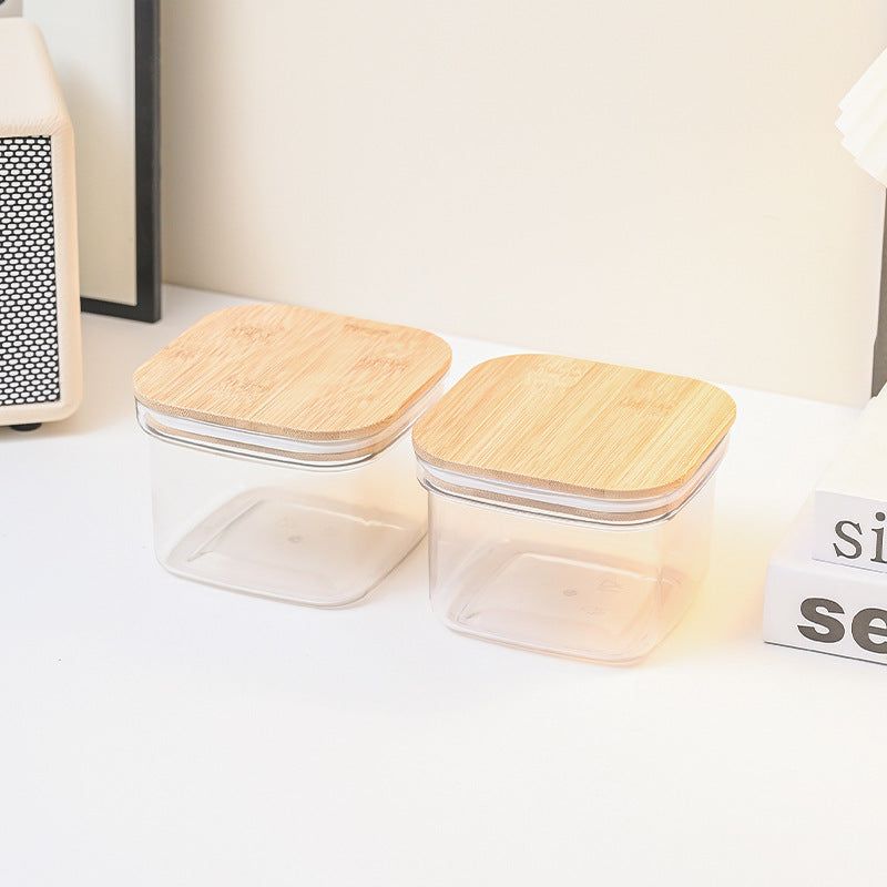 Transparent Labubu Display Box Dustproof Bamboo Wood High Transparency Trendy Toy Cute Bubble Mart Figurine Box Mini Storage Box