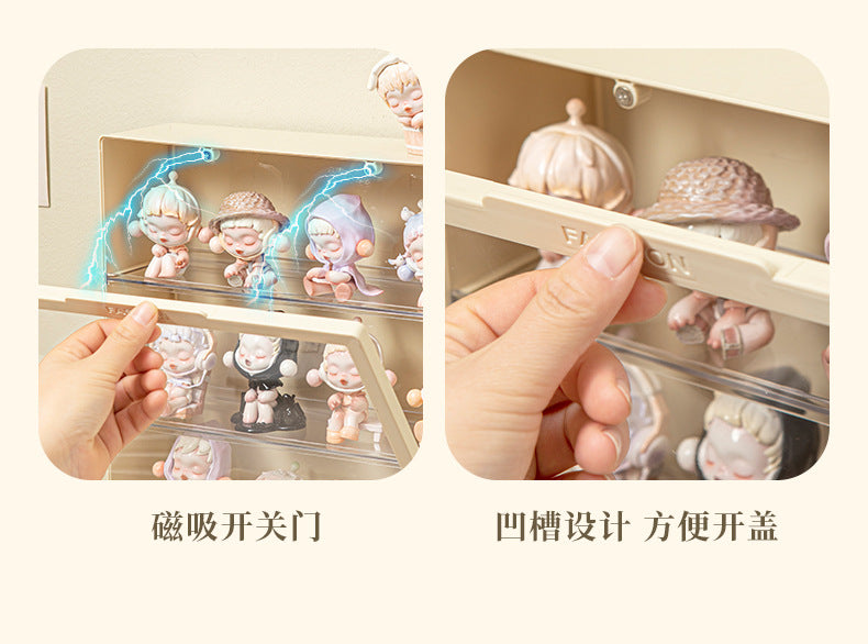 Labubu Display Box Wall-Mounted Labubu Vinyl Doll Storage Box Cotton Doll Plush Toy Transparent Doll Cabinet 