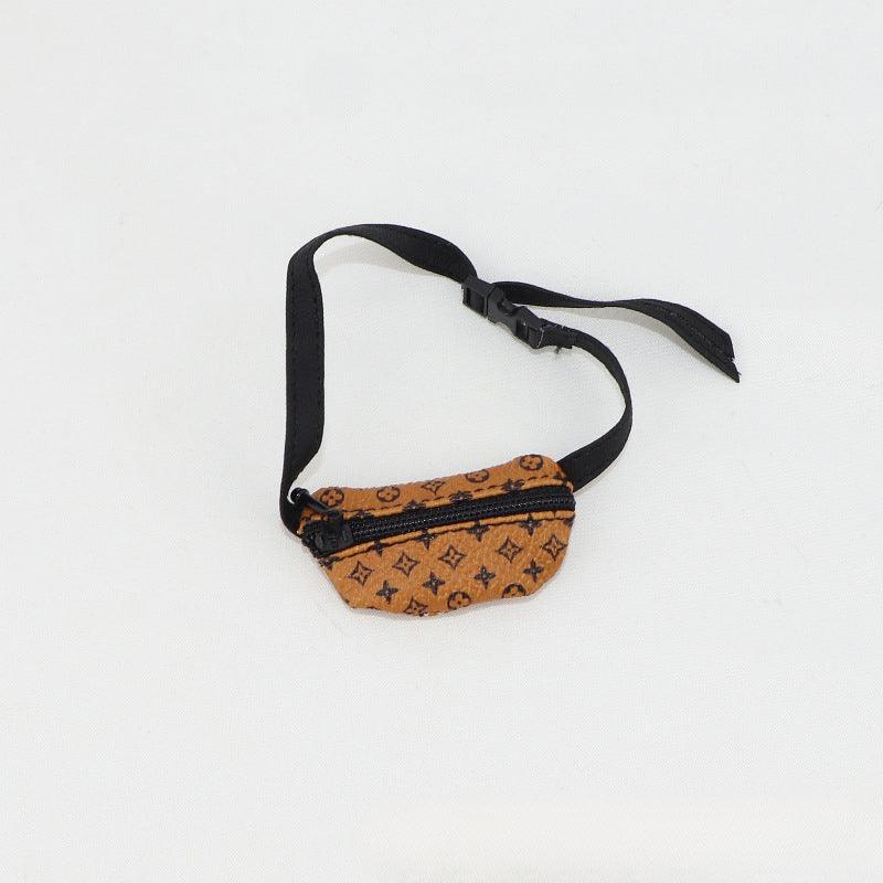 (only-clothes) First and Second Generation Labubu Waist Bag Crossbody Bag BJD/1/8/1/12 Scale Doll Old Flower Small Crossbody Bag Toy Replacement