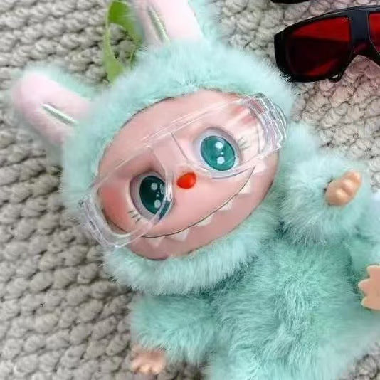 (only-clothes) First and Second Generation Labubu Blind Box Pilot 6.2cm Goggles 10cm Cotton Doll Glasses Accessories