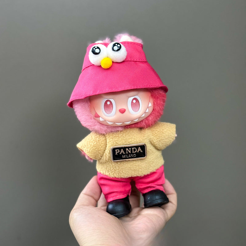 (only-clothes) Suitable for Labubu Doll Clothes First Second Third Generation Labubu Clothes 17cm Vinyl Pendant Doll Set