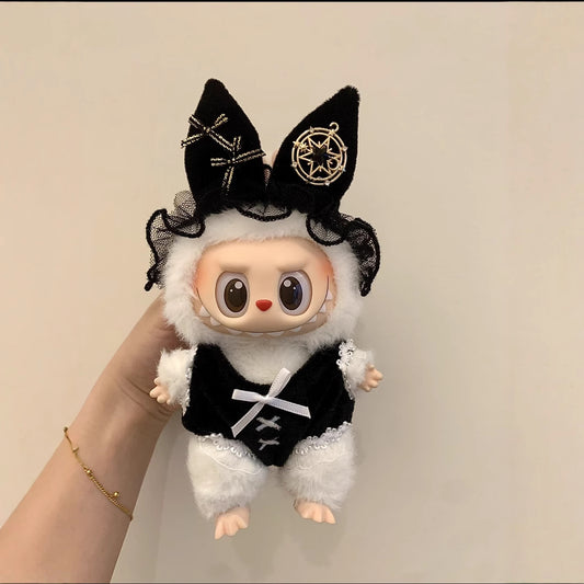 (only-clothes) Labubu Changing Station Macaron Universal Baby Clothes Sexy Little Wild Cat Love Labubu Vinyl First Second Third Generation