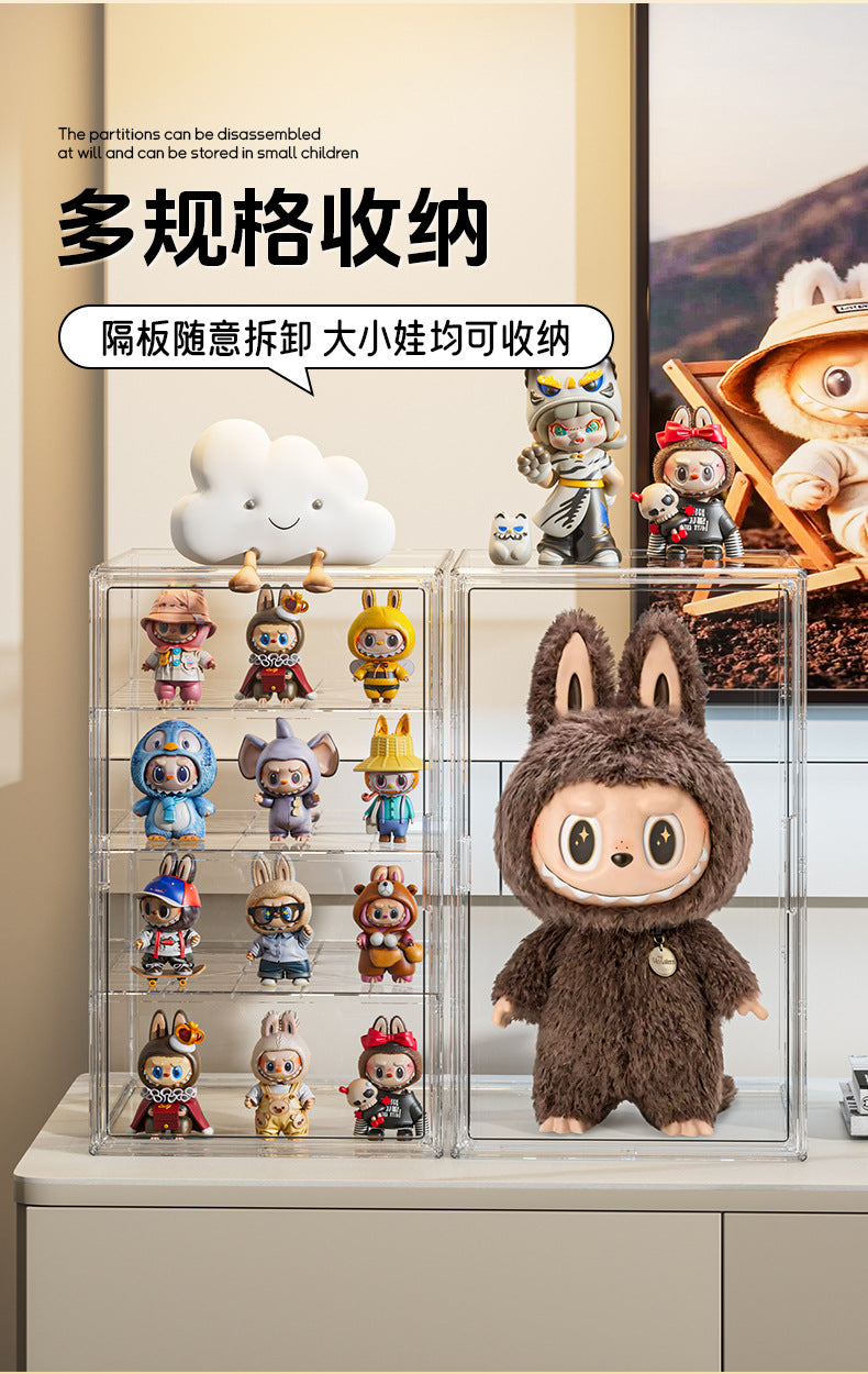 Labubu Chief Acrylic Display Box Labubu Dust Cover Figurine Box Storage Box Grand Angel Zimomo 
