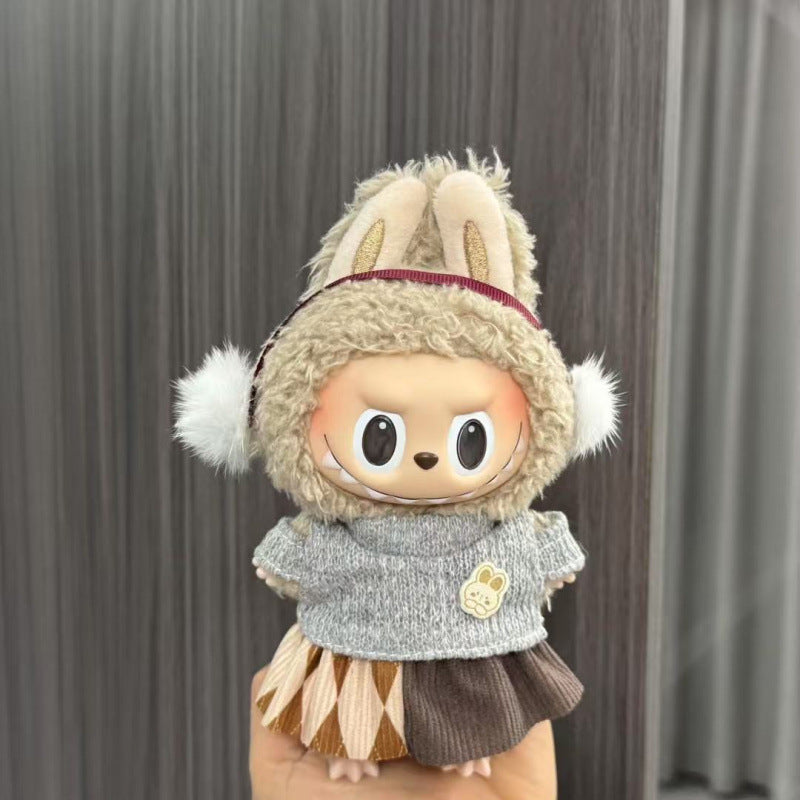 (only-clothes) Labubu Doll Clothes Labubu 17cm Pendant First and Second Generation Vinyl Plush Doll Replacement Clothes Set Accessories