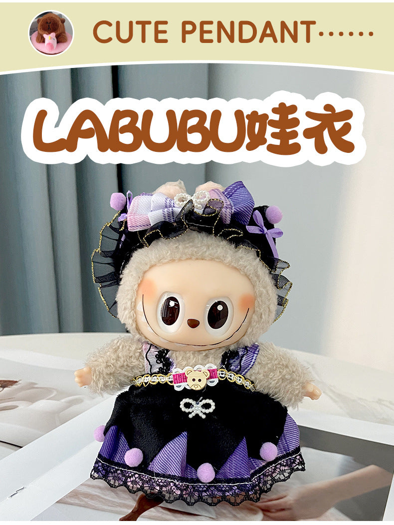 Labubu Doll Clothes Labubu Clothes 17cm First Second Third Generation Plush Vinyl Doll Dress Up Outfit Set 
