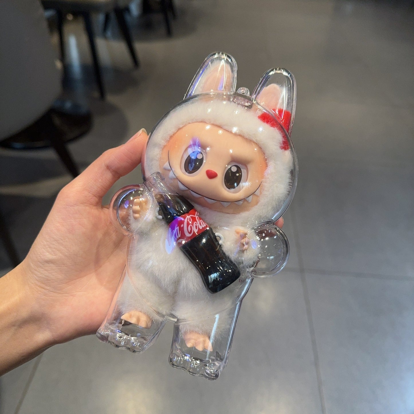2nd Generation Labubu Sitting Party LABUBU Transparent Protective Case Doll Protective Cover Outfit Bubble Mart 