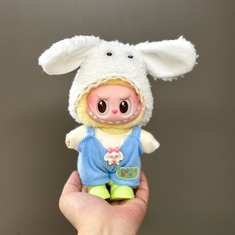 (only-clothes) Suitable for Labubu Doll Clothes First Second Third Generation Labubu Clothes 17cm Vinyl Pendant Doll Set