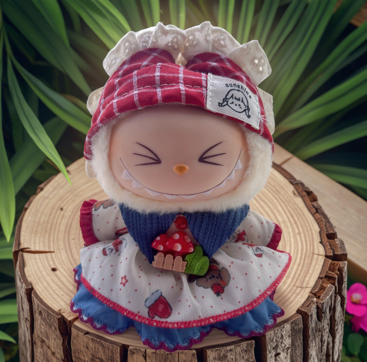(Only-Clothes) 17cm Automobiles Curtain Cloth First Generation Second Generation Can Wear Doll Clothes for Clothes Labubu Pendant Doll Can Wear Doll Clothes Suit