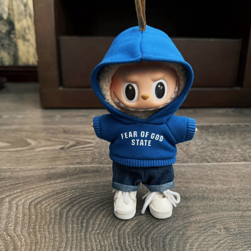(only-clothes) Only Clothes] First Second Third Generation Keychain Labubu Clothes Pendant Labubu Doll Clothes Printed Sweatshirt Set