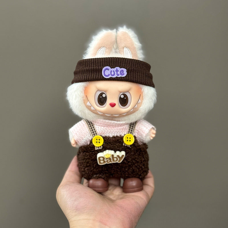 (only-clothes) Suitable for Labubu Doll Clothes First Second Third Generation Labubu Clothes 17cm Vinyl Pendant Doll Set